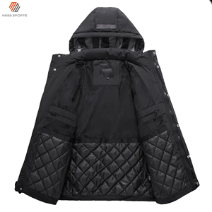Chaqueta Acolchada Ligera Reversible y Transpirable para Hombre, Marca MESS SPORTS, con Capucha, para Invierno, Informal, para Exteriores, Ultraligera, de Poliéster/Algodón - Product Image 4