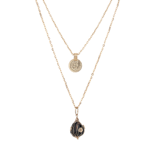 Superventas S925 18K oro Vermeil doble capa enlace cuenta estilo de moda gran clip cadena collar hecho de plata de ley - Product Image 1