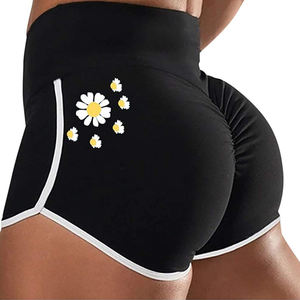 Pantalones cortos atléticos con estampado de dibujos animados para mujer, conjunto de dos piezas de pantalones cortos, de alta elasticidad - Product Image 2