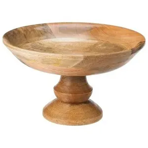 Cuenco de madera natural, cuenco de fruta con acabado marrón, mesa de comedor, centro de mesa, cuenco para servir, vajilla