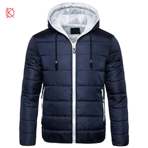 2023 chaqueta de burbujas acolchada con estampado completo personalizado para hombres, acolchada gruesa de invierno con cuello con capucha hecha de tela de plumón - Product Image 4