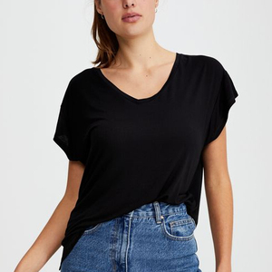Camiseta OEM elegante con cuello redondo para amantes de los jeans, estilo nuevo y popular, 100% algodón, camiseta para mujer - Product Image 2