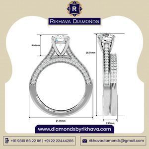 La mejor moda Rikhava diamantes naturales solitario anillo 10K oro blanco joyería de mujer de alta calidad a precio - Product Image 2