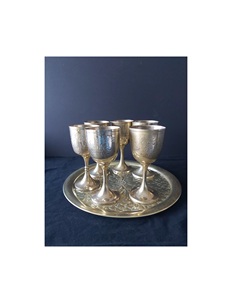 Juego de vasos de latón con bandeja, suministros para Iglesia - Product Image 1