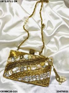 Designer Handmade Brass MOP <b>Clutches</b> Mother of Pearl Evening <b>Bags</b> <b>for</b> <b>Weddings</b> and Parties <b>for</b> Bridal and Bridesmaids - Product Image 5