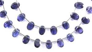 หินไอโอไลต์ธรรมชาติเกรด AAA ลูกปัด Briolette ทรงไข่เหลี่ยมเพชรพลอยสีฟ้าทำด้วยมือเครื่องประดับขายส่ง - Product Image 6