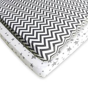 Sábanas ajustables para cuna, 2 paquetes Premium, 100% Jersey de algodón orgánico, Sábana bajera ajustable para bebé y niño pequeño - Product Image 1