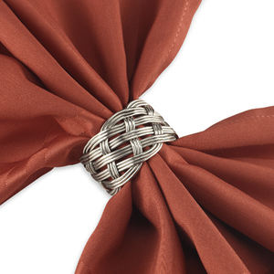 Porte-serviettes en fil tissé nickelé Design en laiton classique Paramètres de table élégants écologiques pour la décoration de salle à manger de fête - Product Image 1