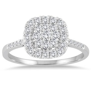 แหวนเพชรทรงกลมธรรมชาติ 1/2 กะรัตสำหรับผู้หญิง ทองคำขาว 14K สี GH | เครื่องประดับชั้นดี ดีไซน์หรูหรา เหมาะสำหรับเป็นของขวัญ - Product Image 1