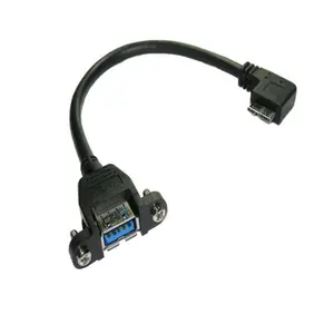 USB3.0 AF(Panel Mount) to Micro B(Angle) Cable(PIERC524-001)