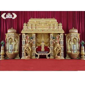 Manavarai Stage at Indian Hindu Wedding Ceremony Grand Manavarai Stage Decor for Voni Function Telugu Wedding Event Stage - Product Image 1