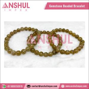 Made in India High Quality Mediation <b>Healing</b> Yellow Color 7.5in Yellow Apatite Round Hand Beaded <b>Bracelet</b> for Sale - Product Image 3