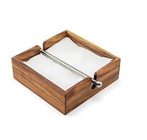 Porte-serviettes en bois naturel Taille acceptée avec porte-serviettes en bois sel et poivre 100% porte-serviettes en bois de couleur naturelle - Product Image 2