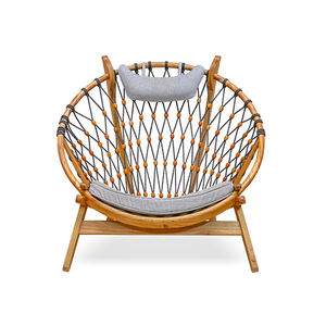 Silla Redonda para Interiores y Exteriores, Madera de Mindi Sólida, Muebles Naturales para Jardín, Hotel, Resort, Hogar, Sala de Estar, Proveedor OEM Moderno - Product Image 2