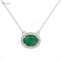 Collier en or Rose et diamant pour femmes, bijoux certifié ce bijou en émeraude naturelles, collier en Halo 14k, vente en gros depuis l'inde