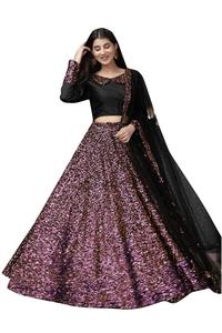 Moat Attractiveand Rich Look Party Wear Diseñador indio Lehenga Choli con blusa sin costuras Precio bajo barato Venta al por mayor Étnico - Product Image 4