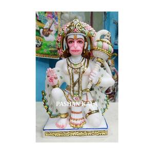 พิเศษหินอ่อนสีขาวนั่งหนุมานรูปปั้น - Product Image 1