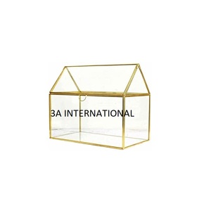 Caja de artículos para el hogar, caja de almacenamiento para collar de mujer, brazalete y pendientes, joyero, caja de almacenamiento decorativa con acabado dorado para el hogar - Product Image 1