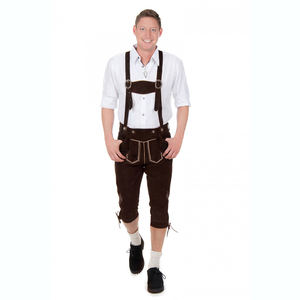 Nouveautés Shorts Lederhosen bavarois pour hommes, bretelles, shorts solides de haute qualité, coupe-vent, shorts en cuir de couleur personnalisée - Product Image 2