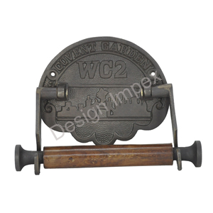 Porte-papier hygiénique en fonte poignée en bois vente chaude porte-papier de soie sculpté à la main pour salle de bain et cuisine - Product Image 6