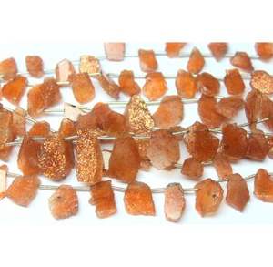 Cuentas ásperas de rebanada lisa de piedra solar natural 16X11MM aproximadamente 8 pulgadas joyería de piedra para pulseras para hacer 1 unidad de hebra - Product Image 6