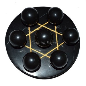 Orden en línea para la estrella de David con Color oro de ágata negro bola | Estrella de David con el Color oro de ágata negro bola - Product Image 1