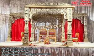 Mandap de Boda de Fibra Dorada con Temática Moderna y Lujosa, Exclusivo y Magnífico para Ceremonias, Portátil, AUSTRALIANO - Product Image 2