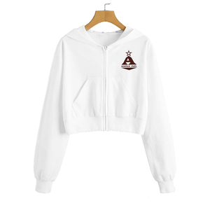 ฮู๊ดดี้ขายร้อนสำหรับผู้หญิง,ดีไซน์แบบครอบตัดสีเขียวพร้อมบริการออกแบบโลโก้ตามสั่ง - Product Image 4