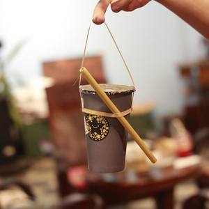 Sac porte-tasse en bambou, lait, bulle de thé, sac en bambou naturel, logo personnalisé, service OEM utilisé - Product Image 5