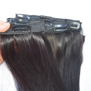 Extensions de cheveux naturels vietnamiens à clipser ou à coller, qualité d'organisateur humain, cuticules alignées, lisses comme des baguettes, couleur naturelle, trame tissée à la machine - Product Image 2
