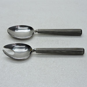 Poignée en résine de conception moderne et ensemble de serveurs à salade en acier inoxydable pour la vente en gros d'accessoires de cuisine en vrac nouvelles idées de produits 2024 - Product Image 2