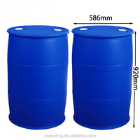 Baril en plastique de haute qualité, fût de 200 litres en HDPE, ouverture supérieure, bleu