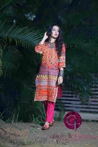 Vestido Vintage de Sindh bordado a mano, Túnica Afghani bordada a mano, trabajo con espejo, Gargantilla Kurti, collar, pulsera de plata alemana - Product Image 5