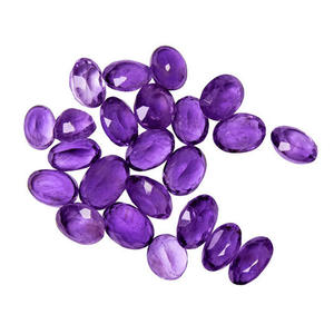พลอยอเมทิสต์สีม่วงทำมือ ขนาด 6x4 มม. รูปทรงรีเจียระไน หินหลวม ปรับขนาดได้ ใช้เป็นเครื่องประดับประจำเดือนกุมภาพันธ์ - Product Image 1