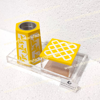 Juego de quemador de incienso islámico personalizado listo para enviar fragancia de madera Natural con perla Benzoin perfumado artículos para el hogar portavelas