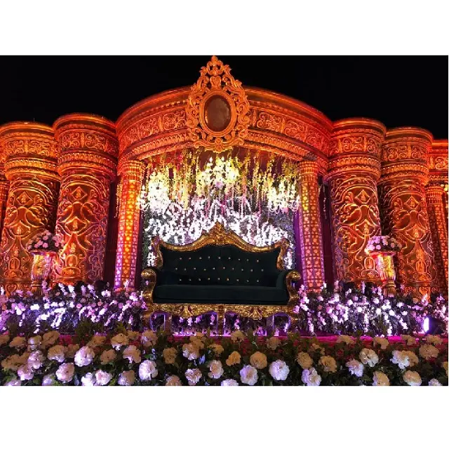 Grand Castle Theme Wedding Stage Decor Designer Wedding Event Victorian Stage Glam Indian Wedding Magical Stage Decor