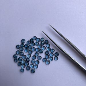 5mm Natural London Blue Topaz Smooth Round Semi Precious Cabochon Venta al por mayor Piedra suelta para la fabricación de joyas Fabricante en línea - Product Image 2