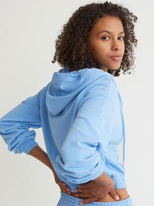 Sudaderas con capucha personalizadas al por mayor de manga larga para mujer, sudaderas cortas con cremallera para mujer, sudaderas cortas, sudaderas con capucha para el poder femenino - Product Image 3