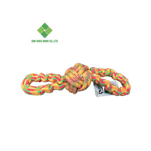 Juguetes coloridos de algodón para masticar para mascotas hechos a mano en Vietnam - Product Image 1