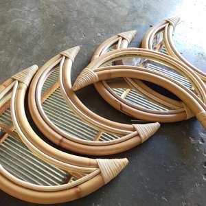 กระจกติดผนังรูปพระจันทร์ข้างขึ้นข้างแรม ทำจากหวายธรรมชาติ สำหรับตกแต่งบ้าน - Product Image 6