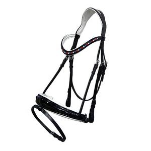 Tocado de brida de cuero suave de diseñador para caballos Premium Horse Products - Product Image 1