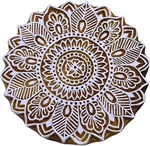 Blocs d'impression de timbres en bois sculpté à la main pour tissu Textile, estampage de henné, poterie, bricolage - Product Image 4