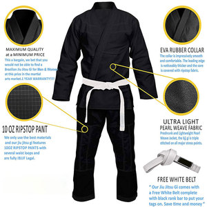 Kimonos brésiliens en coton pour hommes, OEM, plomb, vêtements de sport, matériel de soutien artistique, origine pour adultes, Type de sexe, âge, commande Jitsu Jiu - Product Image 3