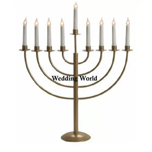 Decorative Metal Menorah Premium Quality Handmade Designer <b>Candle</b> <b>Holder</b> Hot Selling Wholesale Metal <b>Candle</b> Stand - Product Image 4