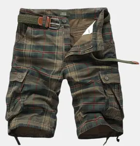 Exclusive Cotton AOP Plaid Cargo Short Woven pant with braid belt For Men From Bangladesh in competitive prices