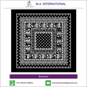 All colour Cotton Bandana With White Paisley Pattern <b>Silk</b> Screen Printed <b>Square</b> <b>Scarf</b> For Adults All Seasons Use - Product Image 4