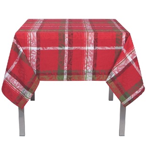 Mantel de punto de algodón, tejido a cuadros, algodón orgánico, certificado por GOTS, Color Rojo - Product Image 2