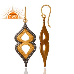 Boucles d'oreilles pendantes en zircon blanc 18k, bijoux fait à la main, en plaqué or 925, crochet en argent, création de bijoux, livraison gratuite - Product Image 2