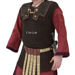 Medieval Mild Steel Large Medieval Hamata Chain mail Butted Roman Lorica Hamata OILED Armor Costume