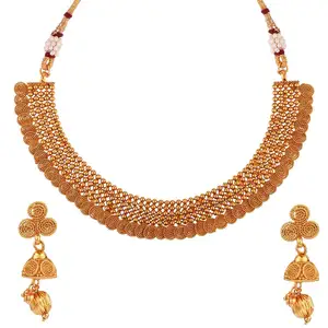 Indian Jewelry Bollywood Antique Choker Necklace Earrings Wedding Bridal Jewelry Set
